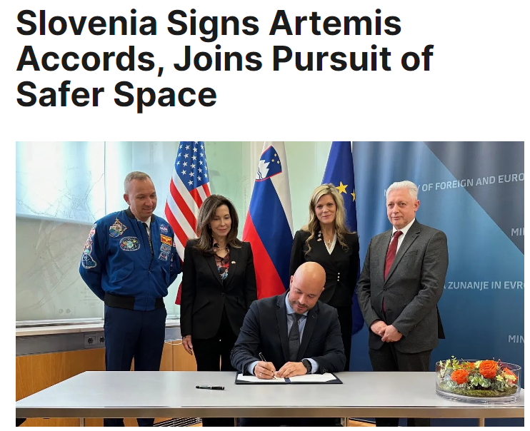 Slovenia Signs Artemis Accords