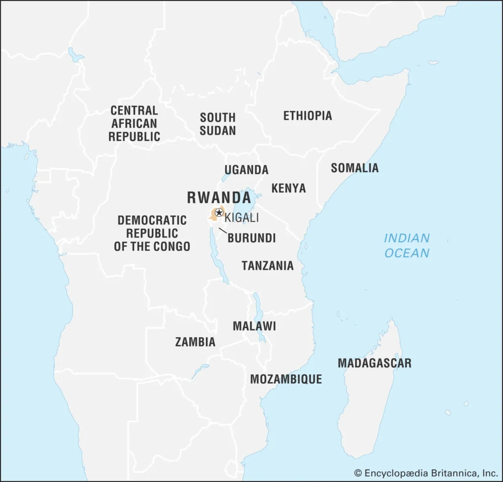 Rwanda in World Map