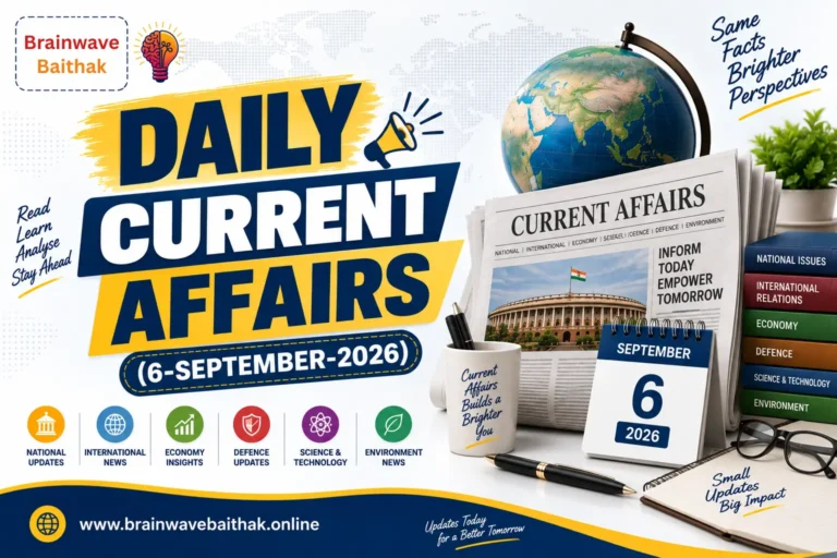 Daily Current Affairs 06 September 2026