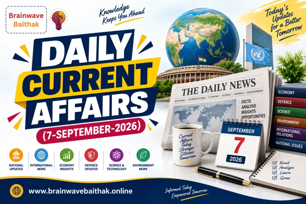 Daily Current Affairs 07 September 2026
