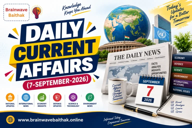Daily Current Affairs 07 September 2026